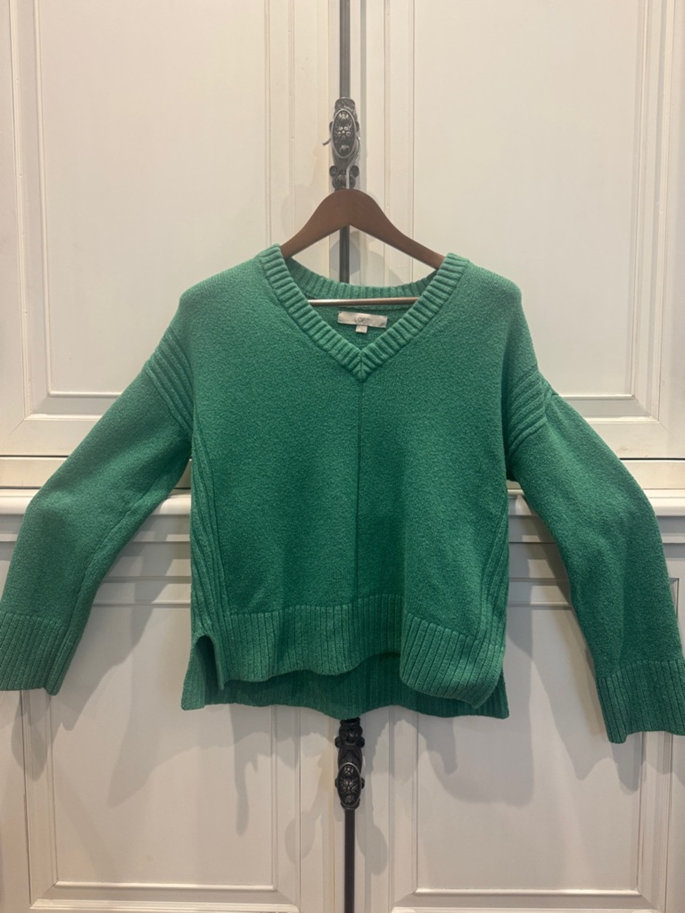 Women’s Green V-Neck Sweater